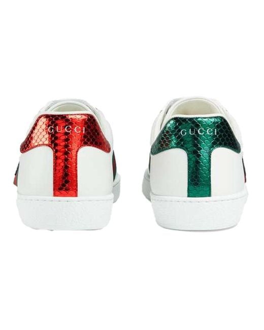 Gucci White Ace Embroidered 'Tiger' for men