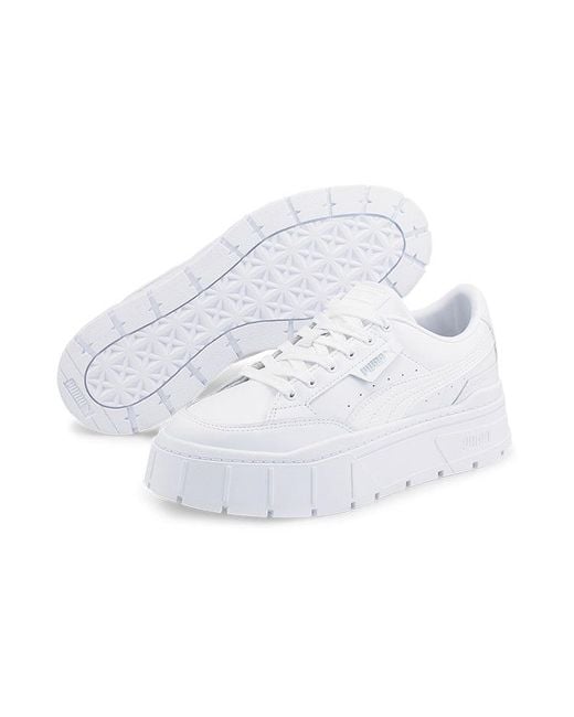 PUMA White (Wmns) Mayze Stack Leather 'Triple'