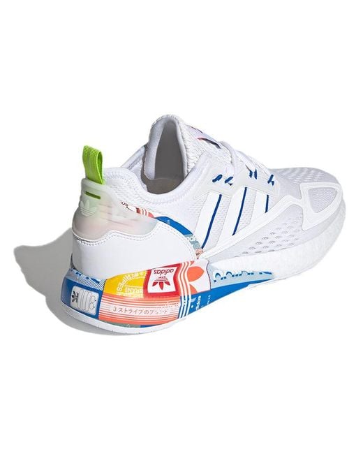 Adidas White Zx 2K Boost 'Multi-Color Logos' for men