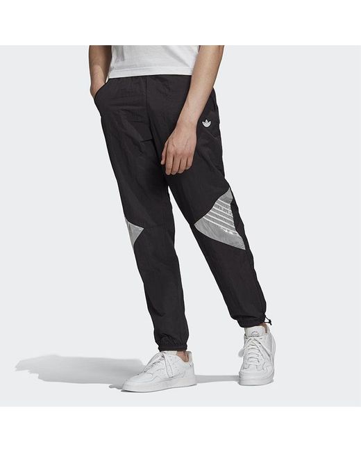 Adidas Black Originals Tolima-02 Trackp Reflective Logo Casual Training Sports Long Pants for men