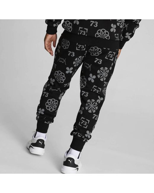 PUMA Black Booster Clyde Print Pants for men