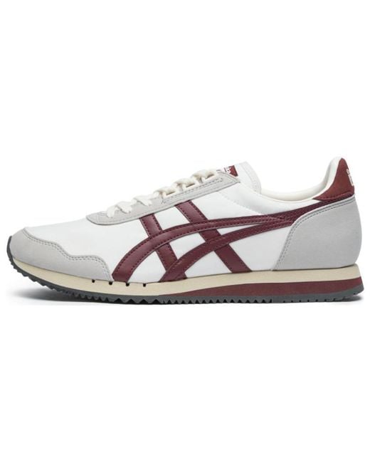 Onitsuka Tiger White Dualio Marathon Running Shoes Burgundy' for men