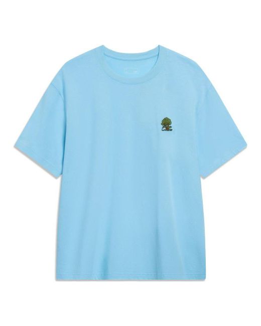 Li-ning Blue Small Tree Graphic T-shirt for men