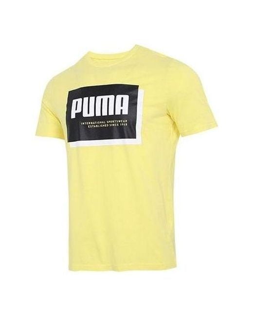 PUMA Yellow Summer Court Graphic T-Shirt for men