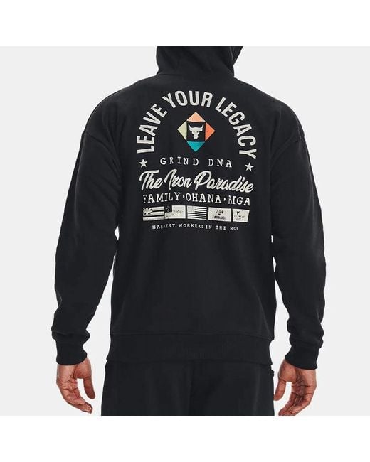 Under Armour Blue Project Rock Heavyweight Terry Full-Zip Hoodie for men