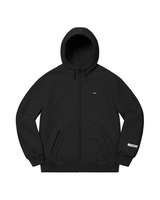 Supreme Black Windstopper Zip Up Hooded Sweatshirt for men