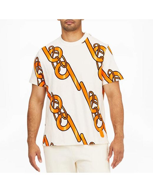 PUMA Orange X Pronounce Graphic Tee Crossover Chain Printing Athleisure Casual Sports Short Sleeve