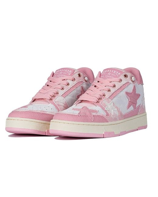 KAALIXTO Pink Skateboarding Mid Cloud Stars' for men