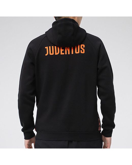 Adidas Black Juve Travel Hd Soccer/Football Sports Printing Fleece for men