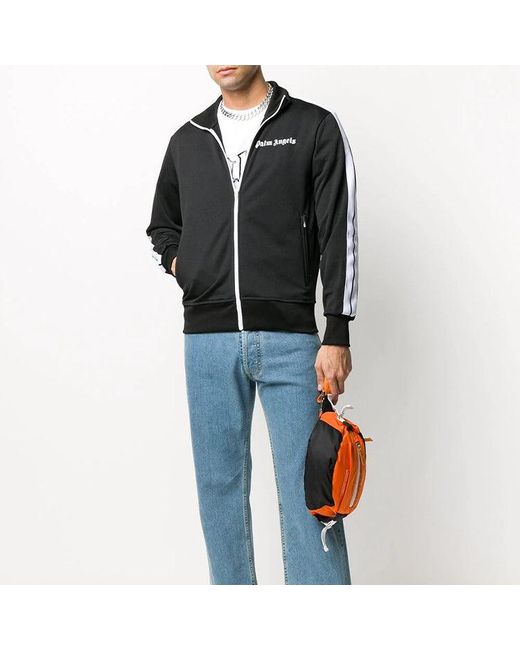 Palm Angels Black Side Stripe Sports Jacket for men