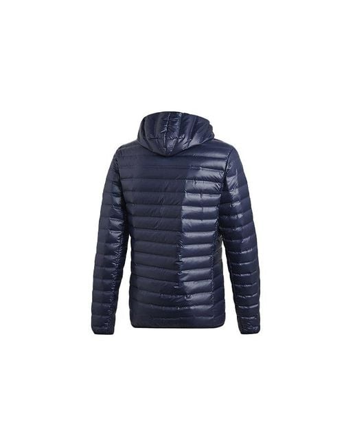 Adidas Blue Varilite Hooded Down Jacket for men