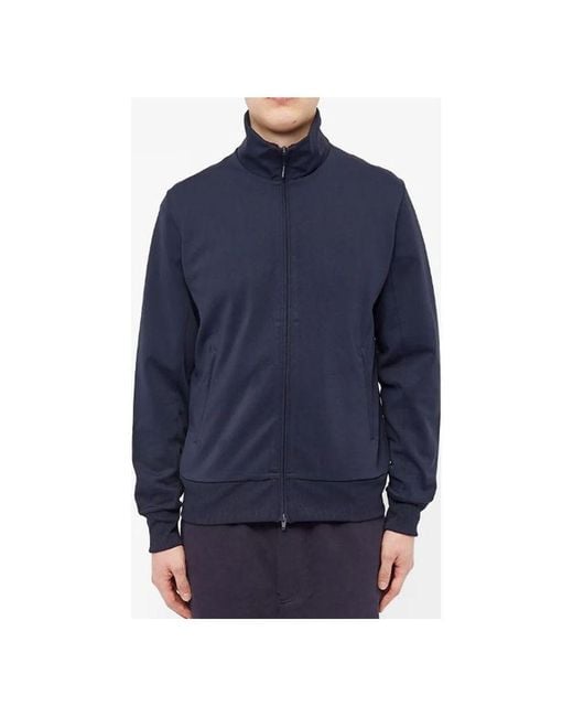 Adidas Blue Y-3 Stand Collar Long Sleeves Casual Zipper Jacket for men