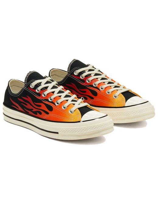 Converse Black Chuck 70 Low 'Archival Flame Print' for men