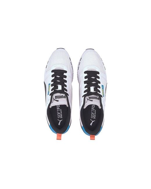 PUMA White R78 Neon Low Running Shoes for men