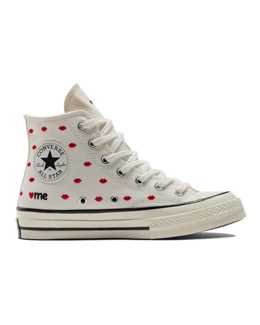 Converse White Chuck 70 Embroidered Lips High 'Love Me for men
