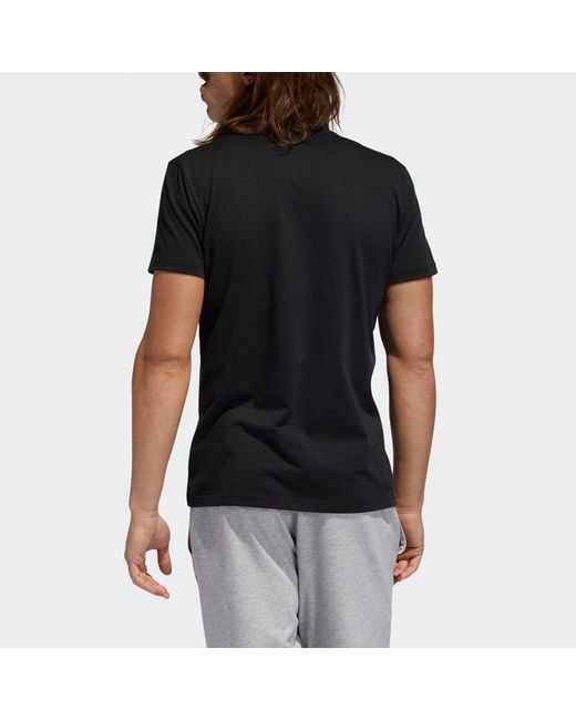 Adidas Black Bos Metallic Sports Stylish Printing Round Neck Short Sleeve for men