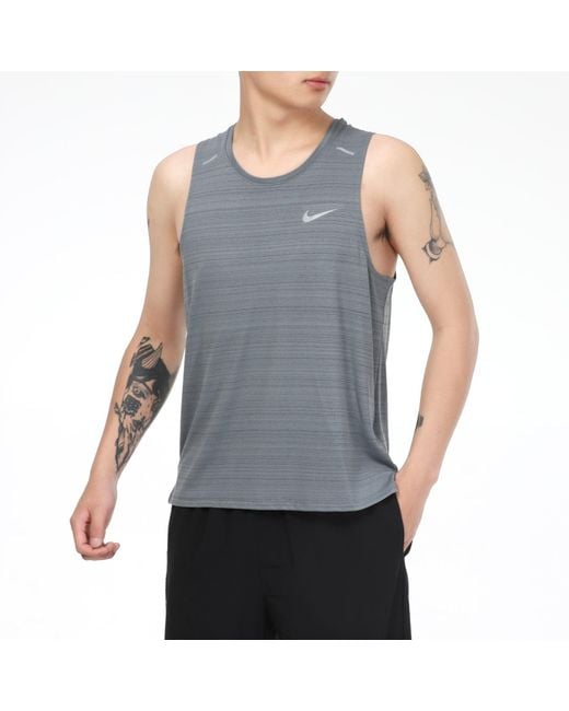 Nike Gray Dri-Fit Casual Sports Quick Dry Running Breathable Sleeveless Vest for men