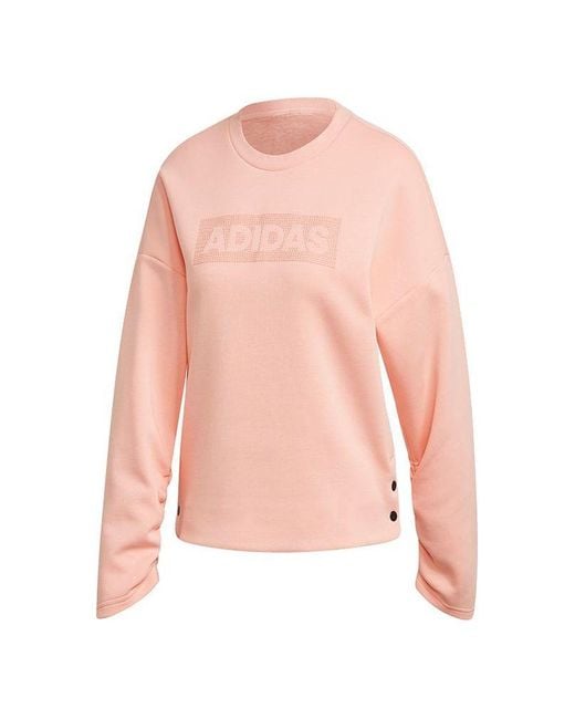 Adidas Pink (Wmns) Crew Dk Emby Sweatshirt