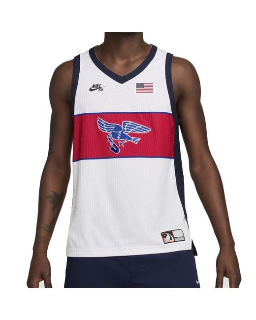 Nike Red Sb Dri-Fit Adv Sleeveless Jersey 'Team Usa' for men