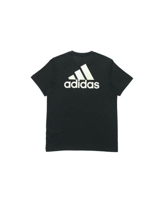 Adidas Black Ss20 Logo Applique Round-Neck Short-Sleeve Tee for men