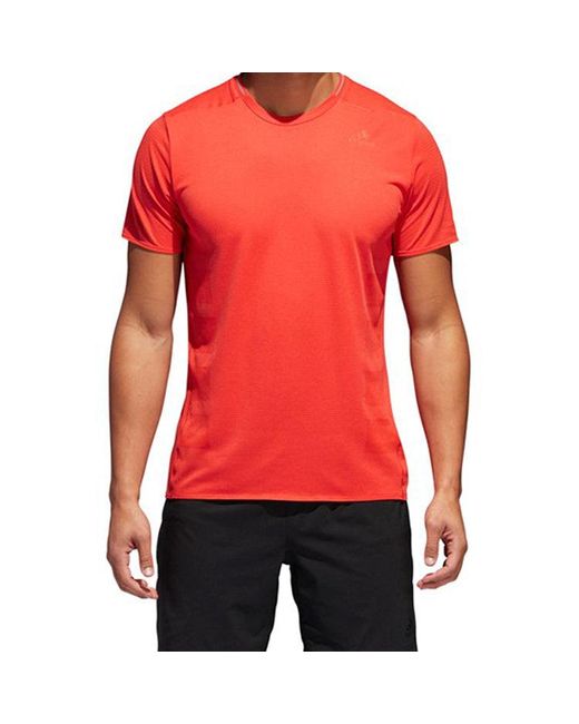 Adidas Red Running Short Sleeve for men