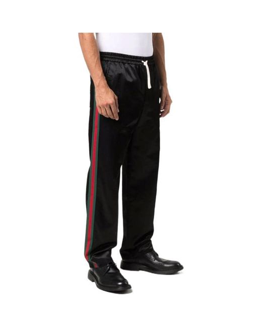 Gucci Black Web-Panel Track Pants for men