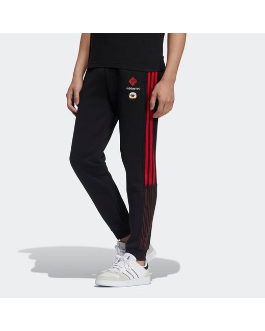 Adidas Black Neo Side Stripe Bundle Feet Sports Pants for men