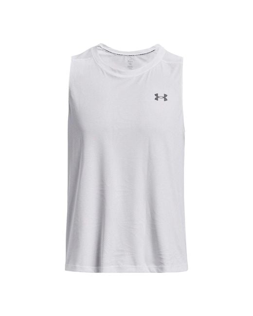Under Armour White Launch Elite Singlet for men