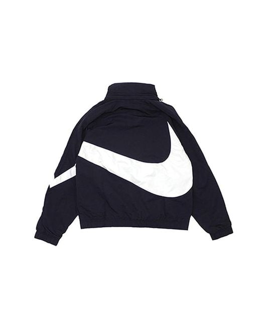 Nike Blue Half Zipper Big Swoosh Jacket Us Edition for men