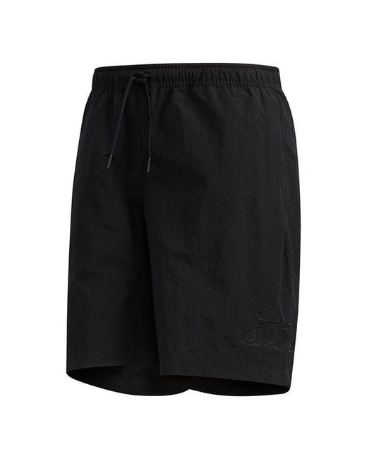 Adidas Black M Mh 3S Wv Sho Woven Solid Color Loose Sports Shorts for men