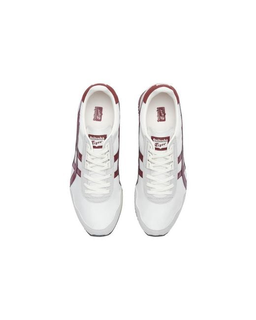 Onitsuka Tiger White Dualio Marathon Running Shoes Burgundy' for men