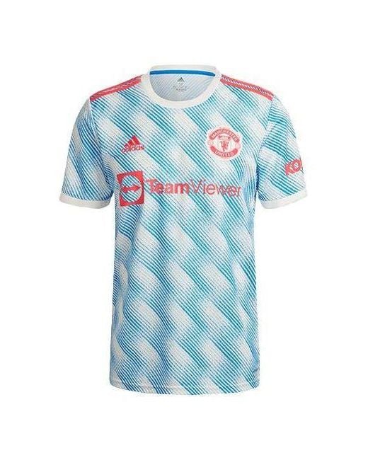 Adidas Blue Manchester United 21/22 Away Jersey 'Cloud' for men