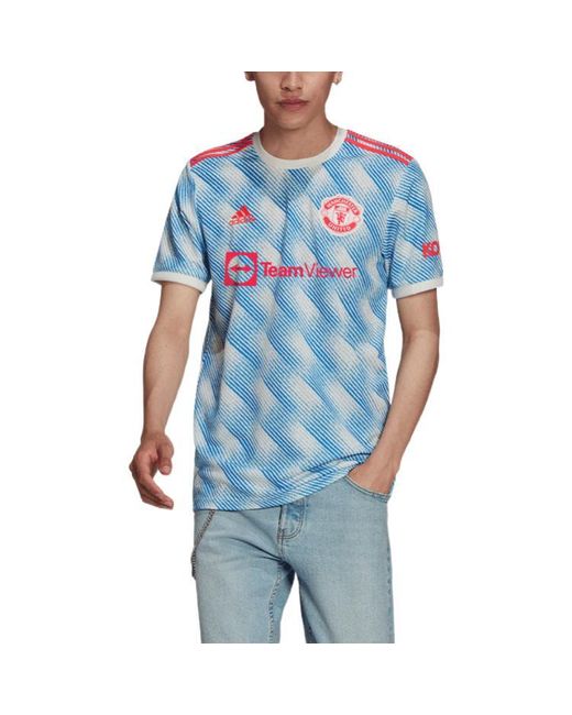 Adidas Blue Manchester United 21/22 Away Jersey 'Cloud' for men