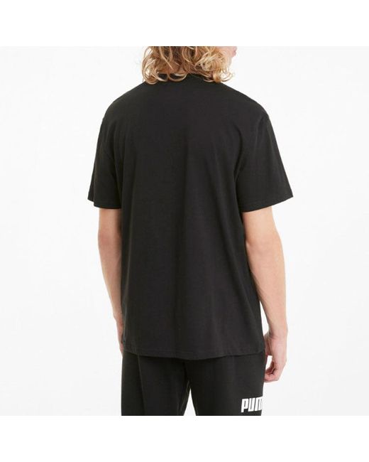 PUMA Black Rebel Crew Neck Short Sleeve T-Shirt for men