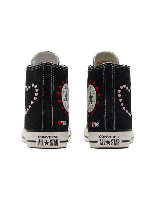 Converse Black (Wmns) Chuck Taylor All Star High 'Embroidered Hearts