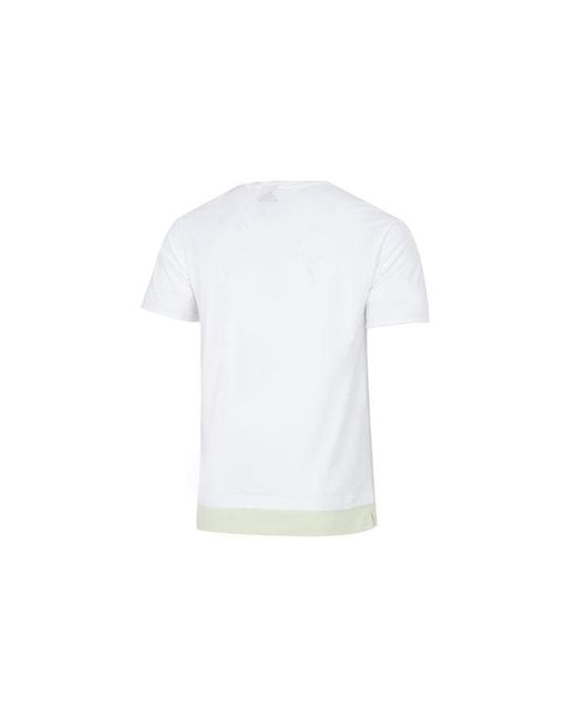 Adidas White Colorblock Athleisure Casual Sports Short Sleeve T-Shirt for men