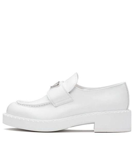 Prada White (Wmns) Leather Loafers