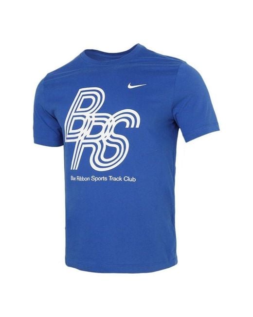 Nike Blue Casual Running Sports Crew-Neck Short Sleeve for men