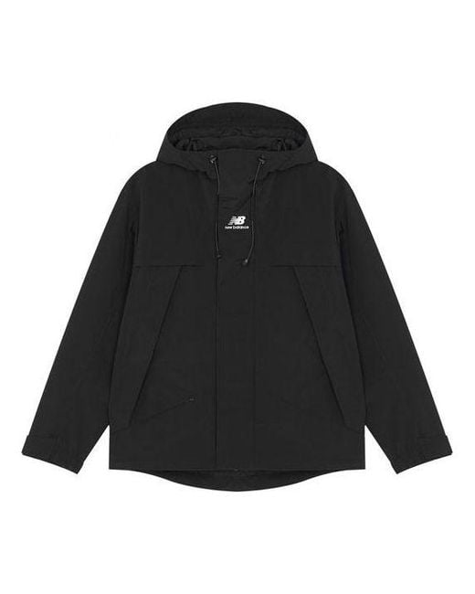 New Balance Black Logo Ss22 Embroidered Colorblock Hooded Jacket