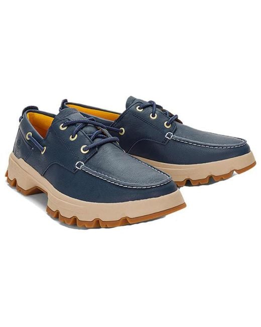 Timberland Blue Greenstride Originals Ultra Leather Boat Shoes for men