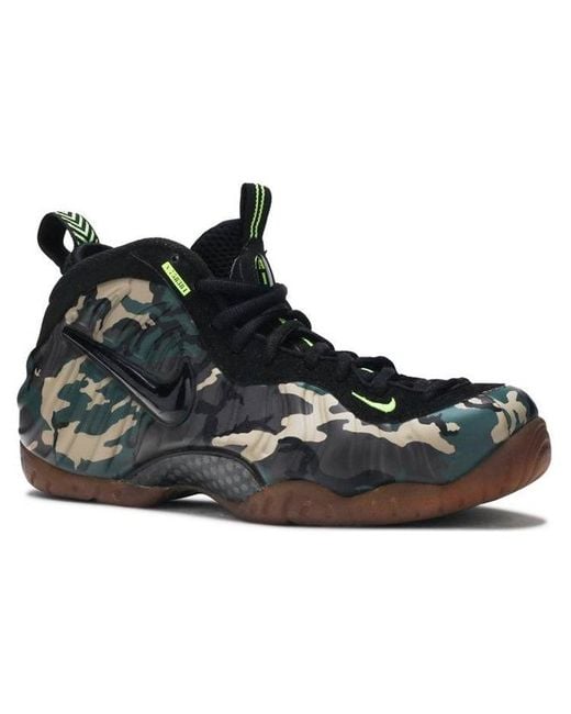 Nike Black Air Foamposite Pro Prm Le "green Camo" Shoes for men