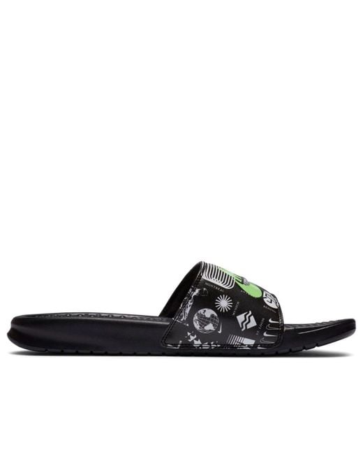Nike Black Benassi Jdi Print Slide 'Run To Tokyo' for men