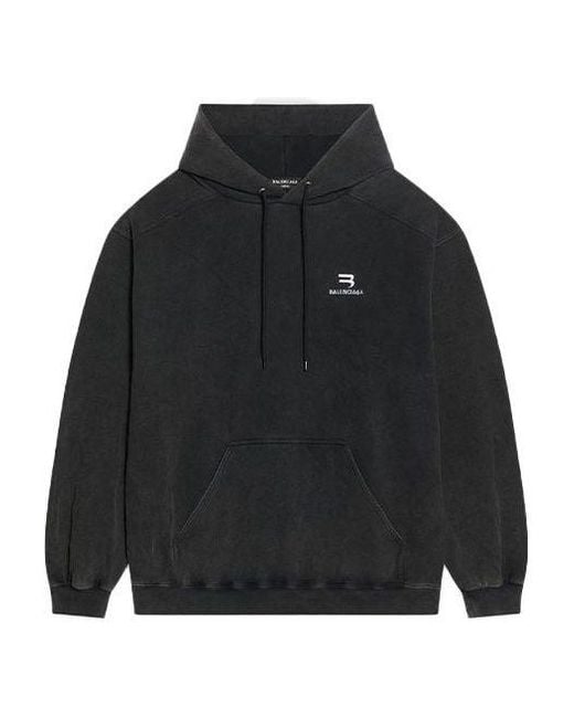 Balenciaga Black Sporty B Hoodie Medium Fit for men