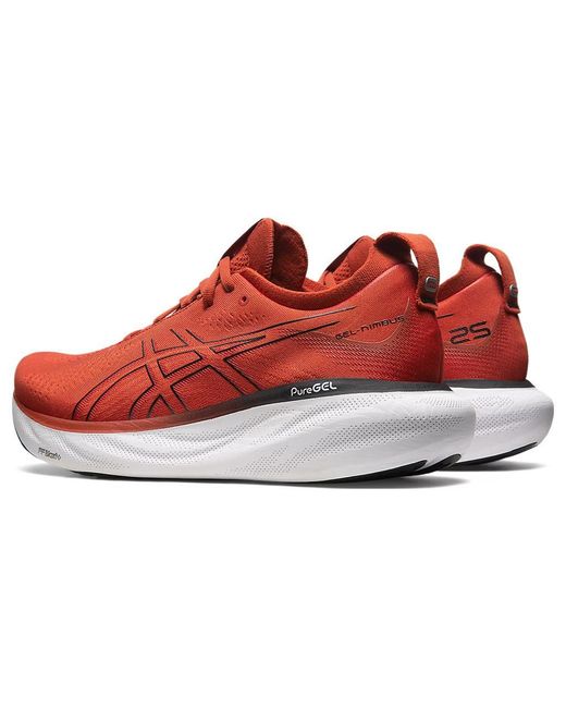 Asics Red Running Shoes For Adults Gel-nimbus 25 Orange Men for men