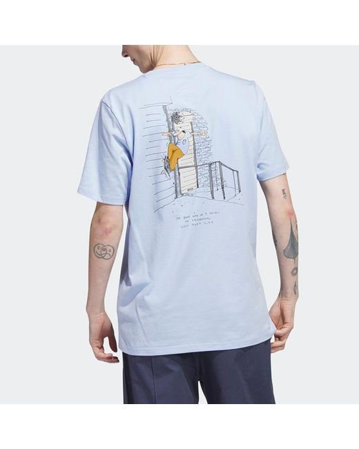 Adidas Blue Originals Henry Jones New York City T-Shirt Dawn' for men