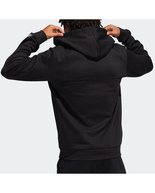 Adidas Black Solid Color Zipper Hooded Jacket for men