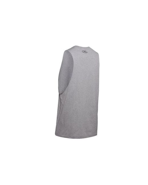 Under Armour Gray Sportstyle Left Chest Cut-Off Tank Top for men