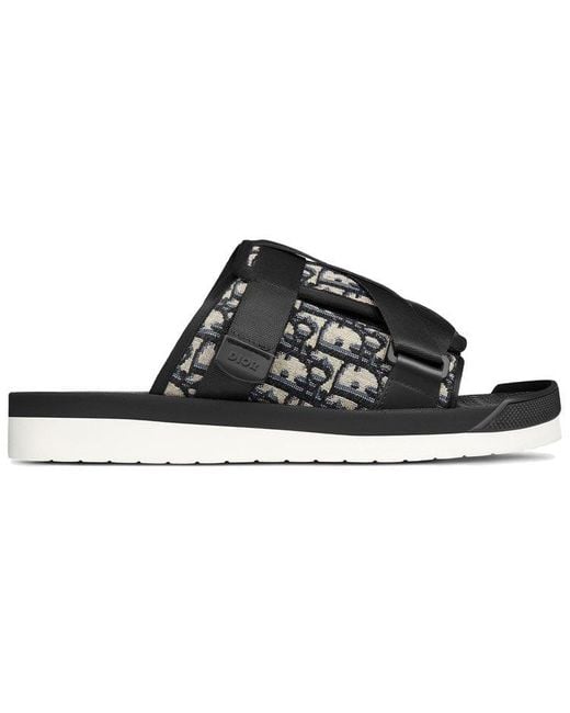 Dior Black Alpha Oblique Slippers for men