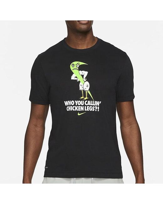 Nike Black Dri-Fit Logo Printing Quick-Dry Sports for men