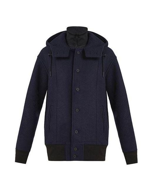 Adidas Blue Y-3 Colorblock Long Sleeves Hooded Jacket for men